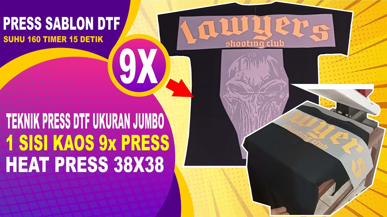 Cara press dtf ukuran besar dengan heat press 38 x 38