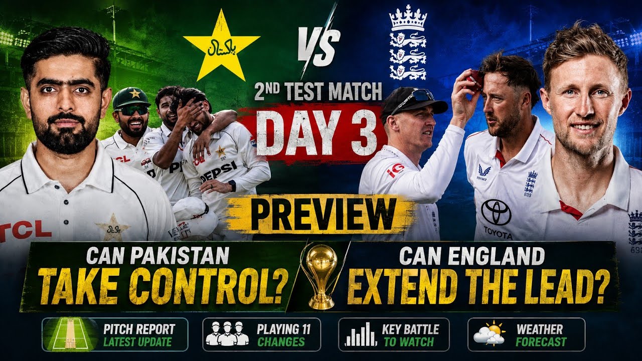 Pakistan vs England 2nd Test Day 3 Preview | Weather Report | Rainy Conditions | Pathetic Bowling...