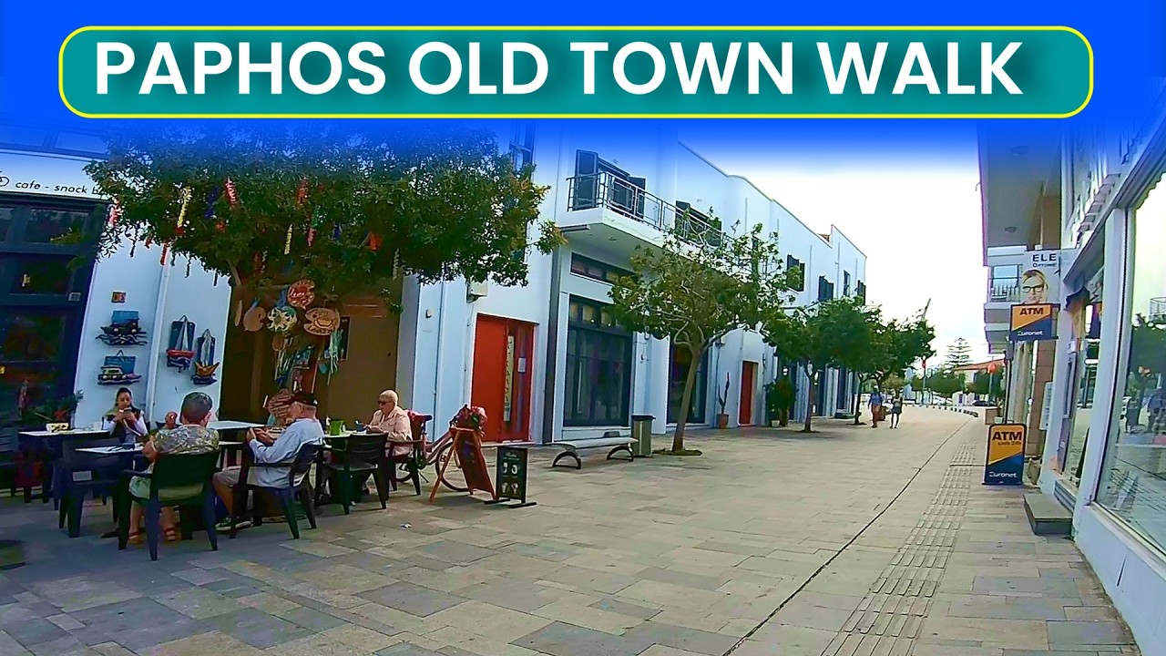 Cyprus Walking Tour 4K: Walking Through Paphos Old Town