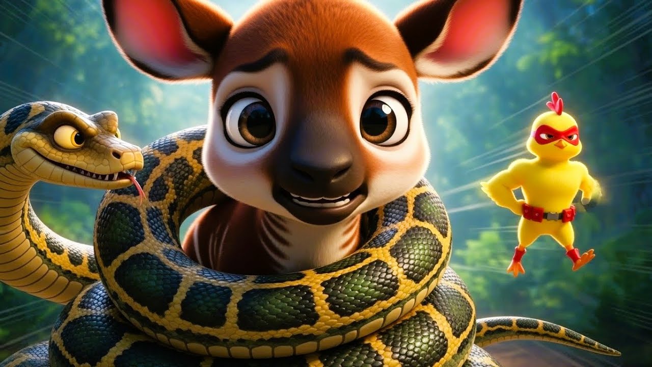 Chick Man Saves a Baby Okapi from a Giant Python | Epic Animal Rescue🐍