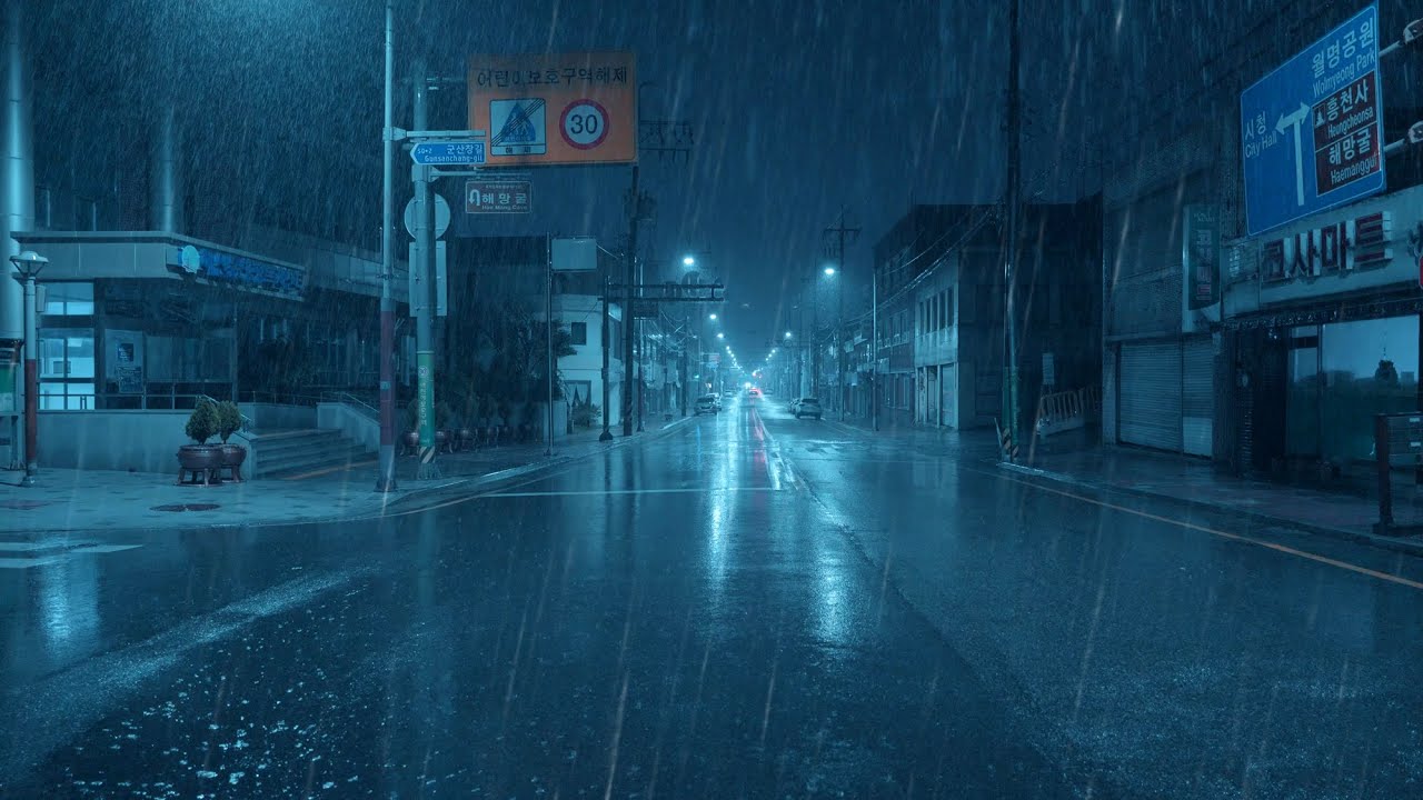 [4K. Rain Walk] Rain Sounds for Sleep Meditation. Rain sounds lullaby to soothe sleepless nights.