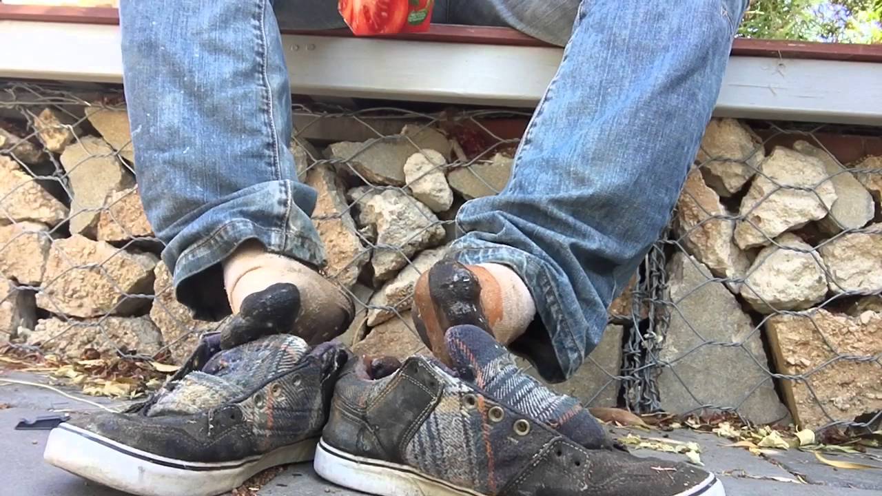 Messy socks in trashed Sneaks