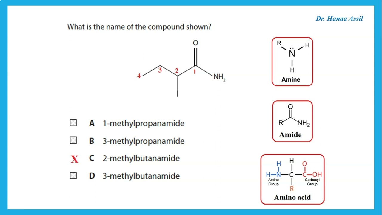 Organic Nitrogen Compounds Q & A Part 1 -  A2 Chemistry Edexcel -  Dr  Hanaa Assil