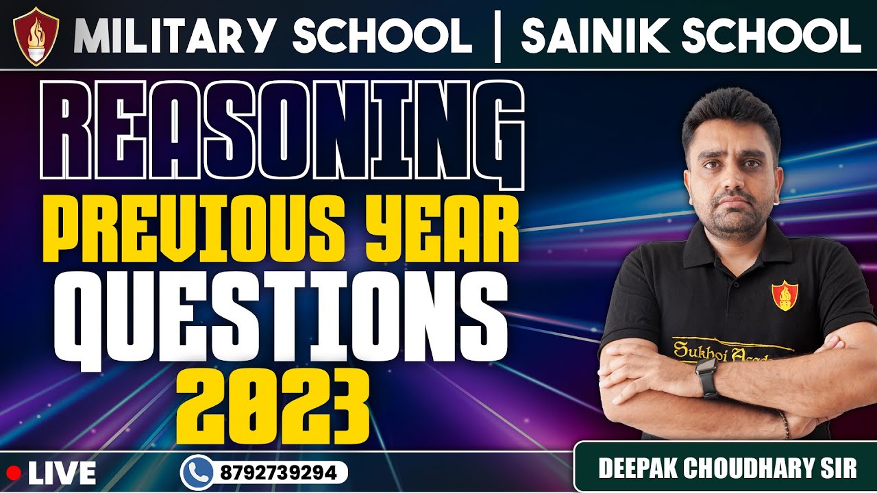 Reasoning Class *Previous Year Questions* | Sainik School Online Classes | Sainik School Coaching