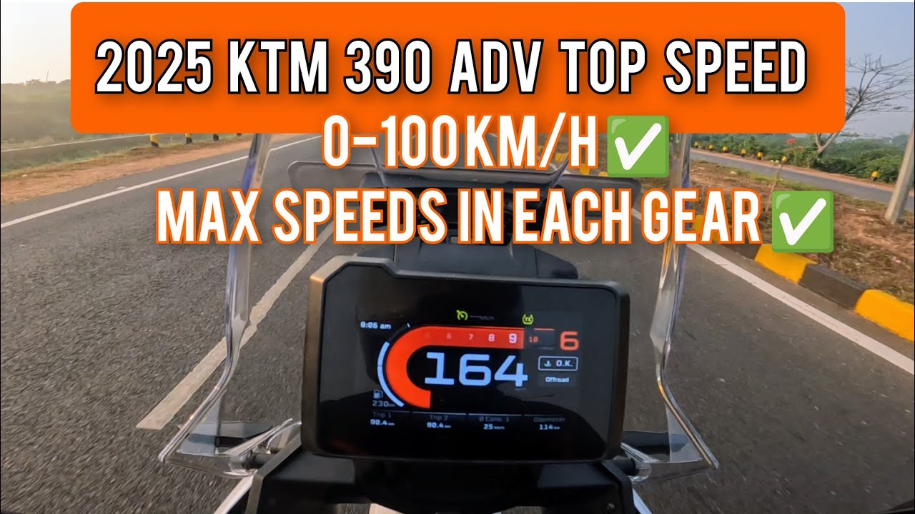 2025 KTM 390 Adventure TOP SPEED | 0-100 kmph Acceleration | Max Speeds in Each Gear TESTED