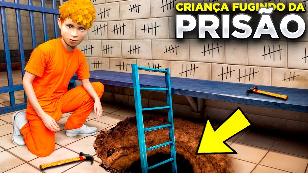 CRIANÇA TENTA ESCAPAR DA PRISÃO DE SEGURANÇA MÁXIMA! CAVOU UM TÚNEL?😱 (GTA 5)