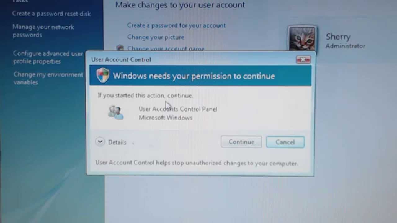 How To Turn Off/On User Accounts Control Panel Microsoft Windows PC