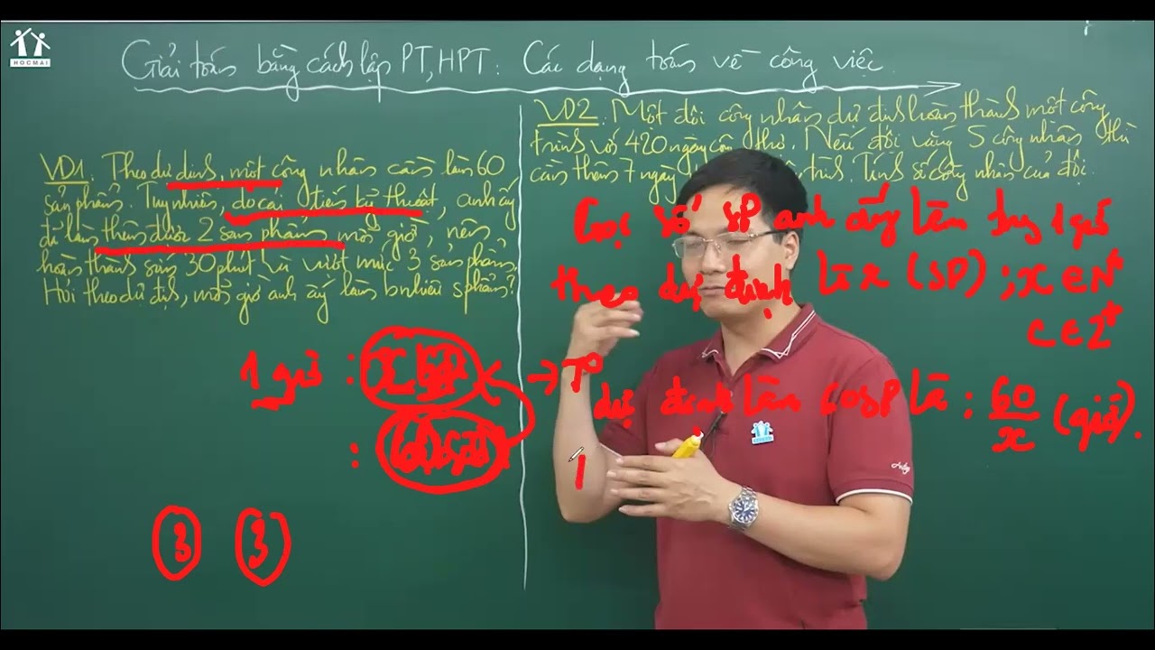 Ví dụ 3: Giải bài toán về làm chung cv bằng cách lập hpt