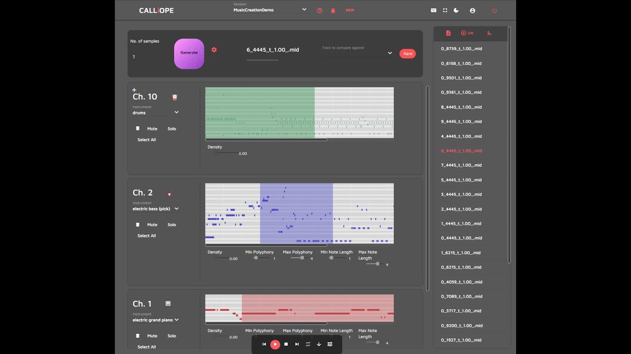 Calliope v0.11: User Tutorial - Generating Music