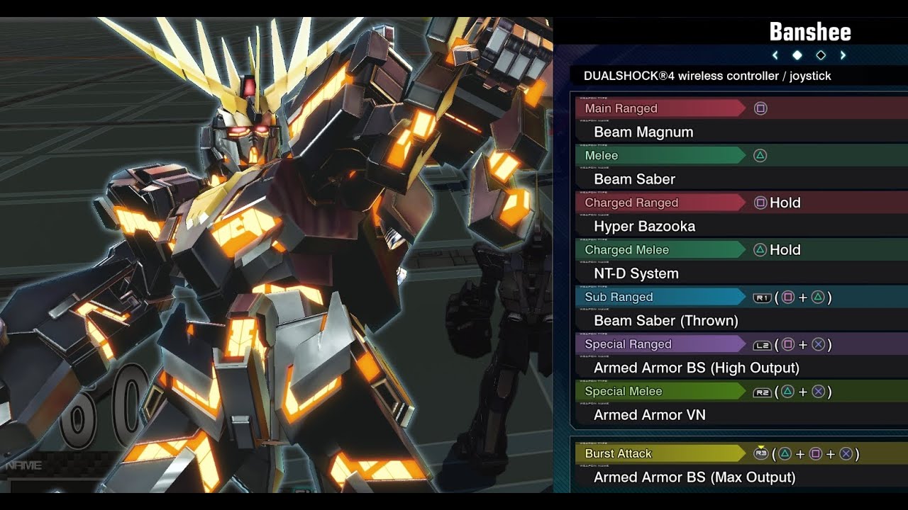 Banshee - Gundam Extreme Versus Maxi Boost ON Combo Guide