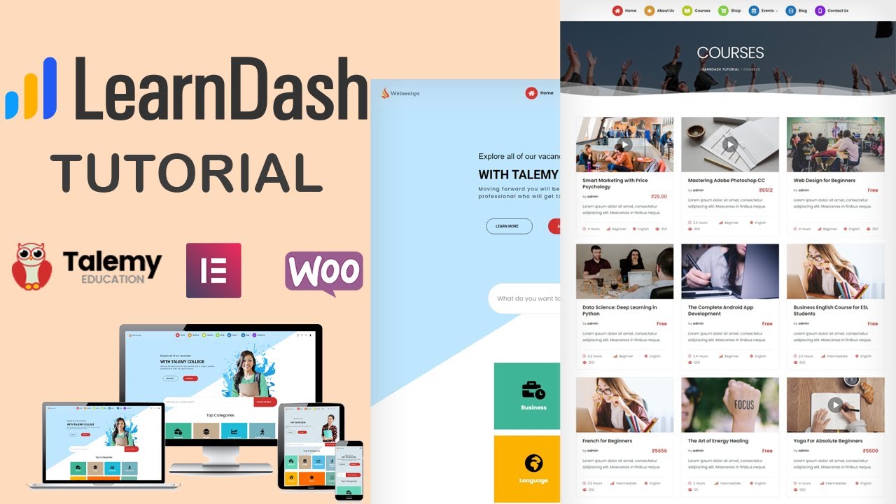 How to create an LMS website with Learndash & WordPress | learndash tutorial | Talemy theme Tutorial