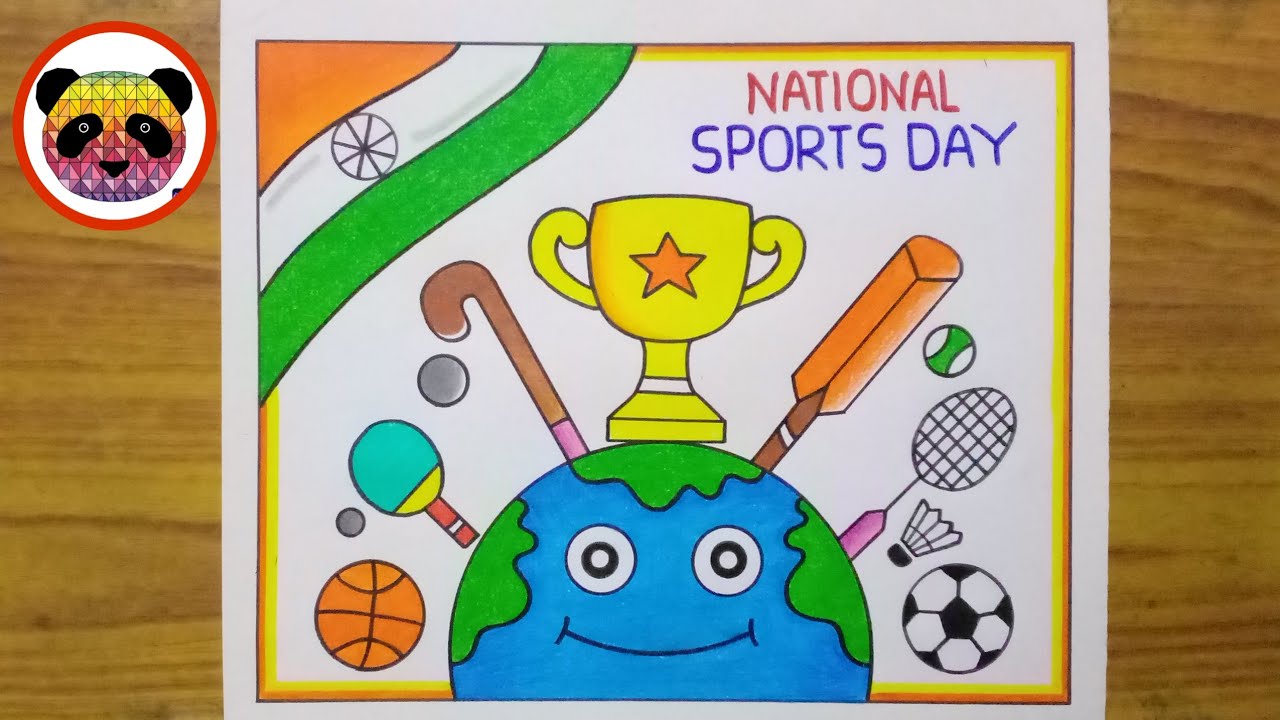 National Sports Day Drawing / National Sports Day Poster Drawing / Sports Day Drawing