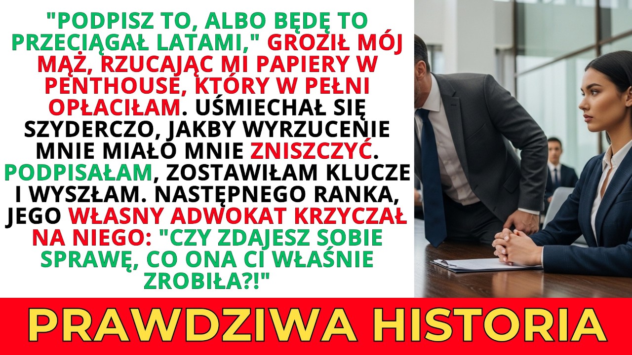 MÓJ MĄŻ KAZAŁ MI PODPISAĆ ROZWÓD NASTĘPNEGO DNIA JEGO ADWOKAT KRZYCZAŁ: 