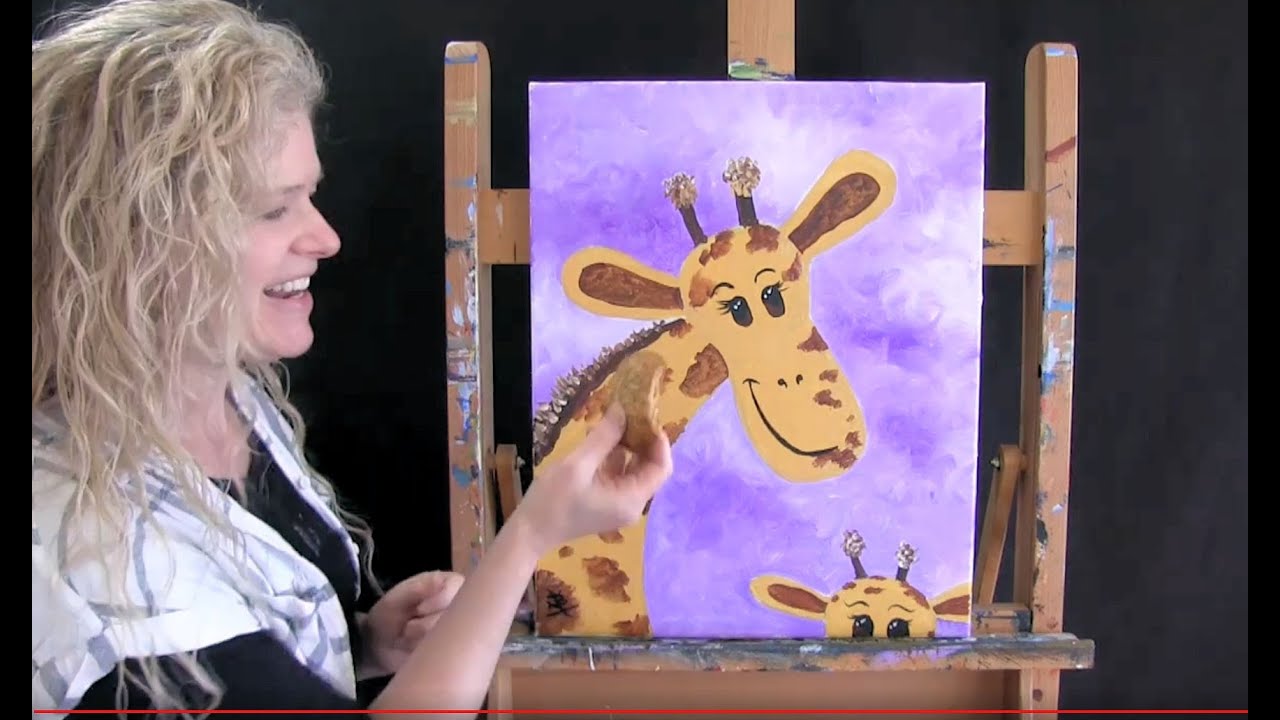 Cookies and Canvas for Kids | Learn to paint Jolly Giraffes | Hazelnut Oatmeal Cookies Recipe