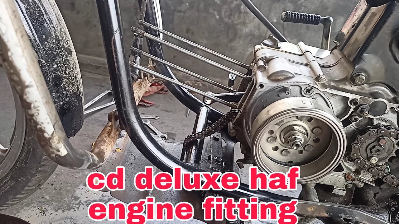 Hero cd deluxe haf engine fitting/सीडी डीलक्स हाफ इंजिन फिटिंग कसे करे