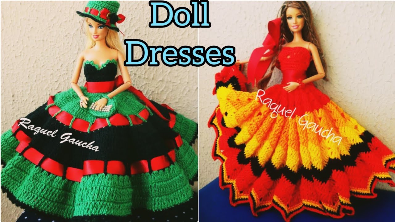 Crochet doll dress design, Crochet girl dress, Crochet Doll dress easy