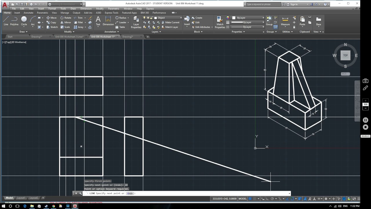 Учебное пособие по AutoCAD 2017: Орфографические макеты