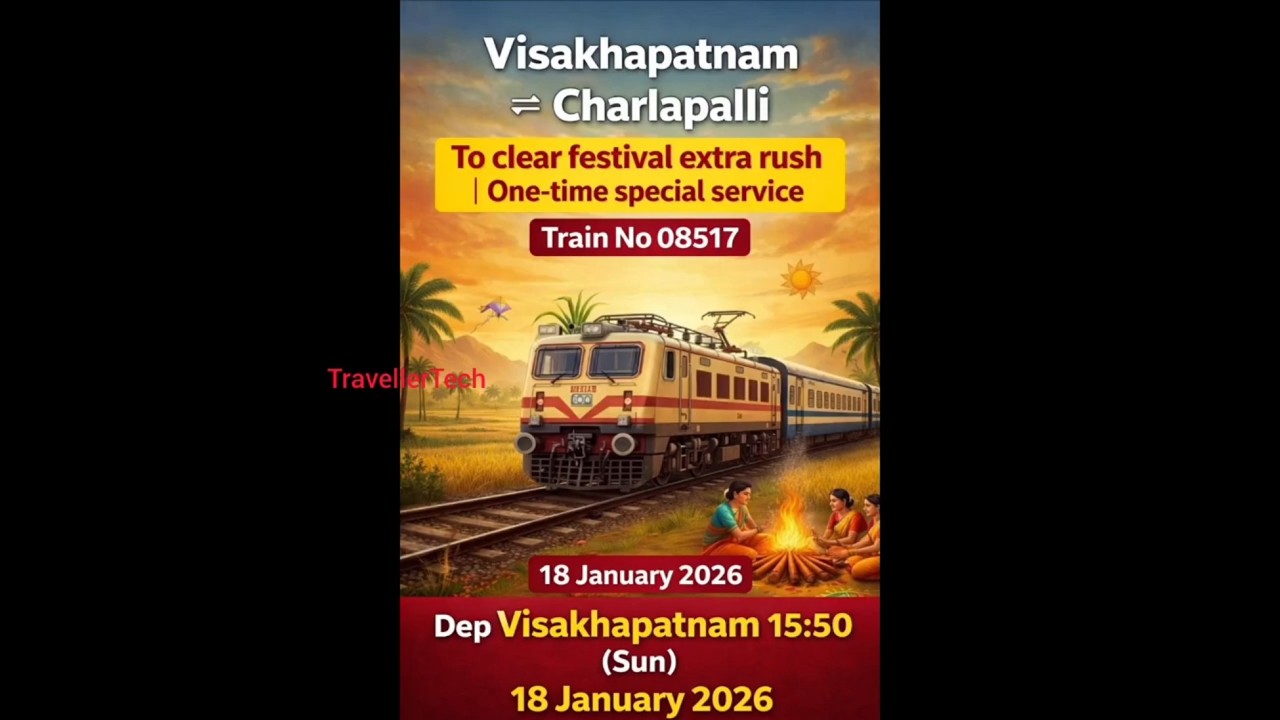 Vizag–Charlapalli Sankranthi Special 🚆 Train 08517