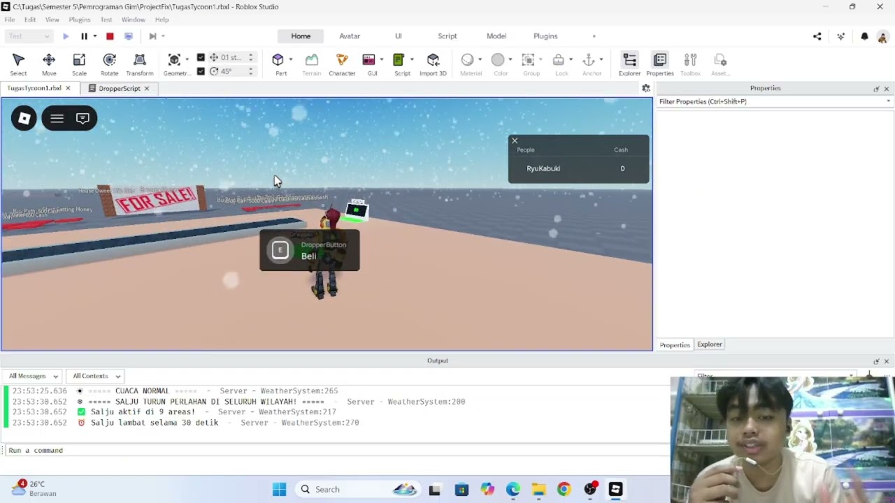 Tugas Project EAS Pemrograman Gim - Membuat Game Tycoon Simulator Roblox