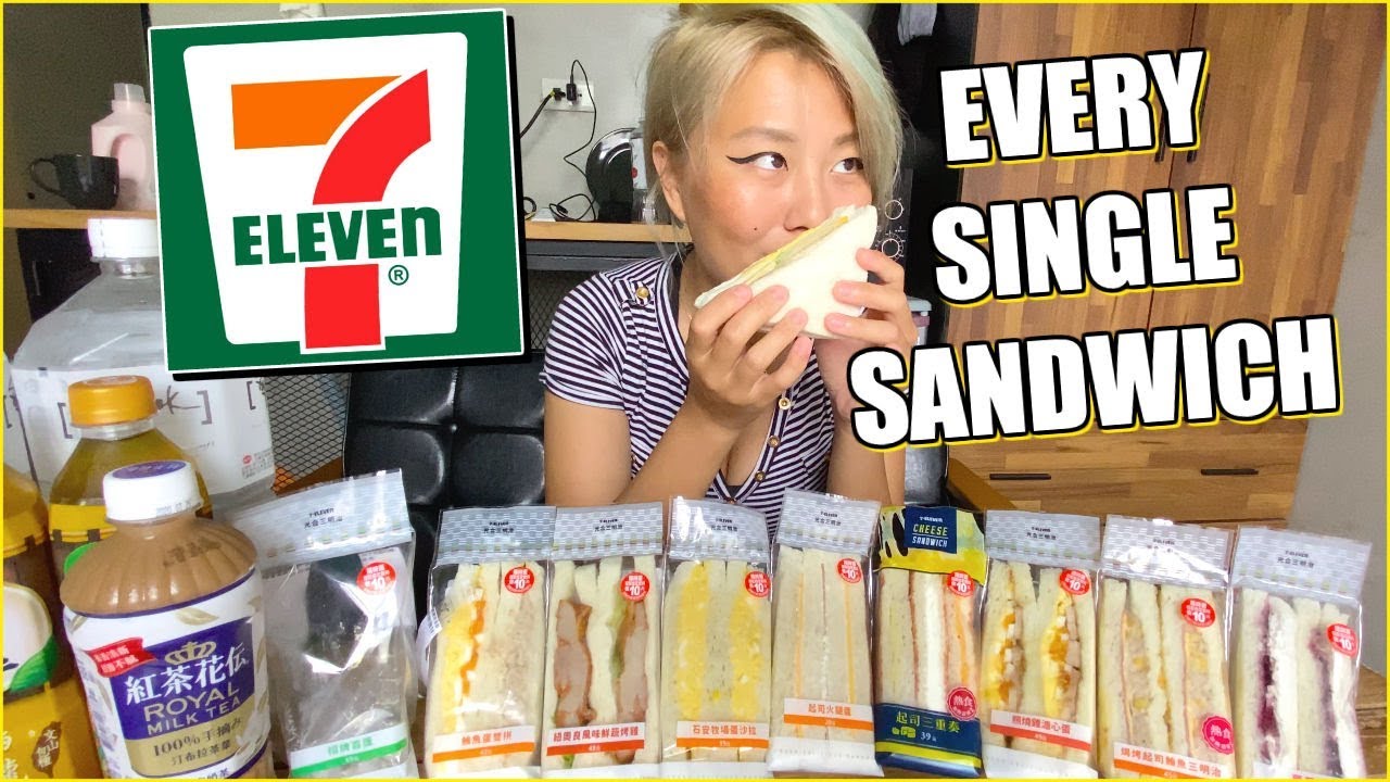 Trying EVERY Sandwich at 7- Eleven Taiwan 