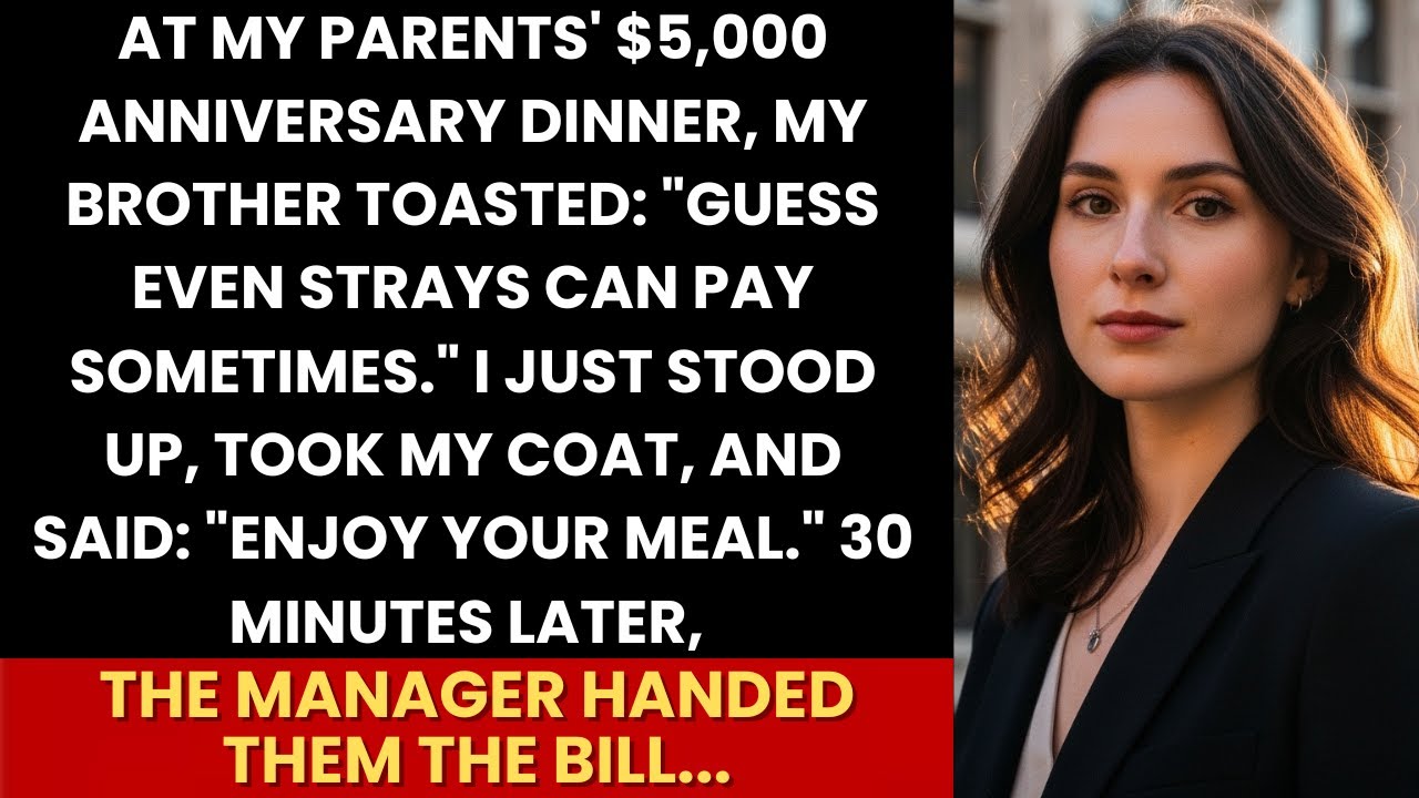 Family Called Me A “Stray” At My Parents’ $5,000 Dinner—30 Minutes Later, Karma Served The Bill