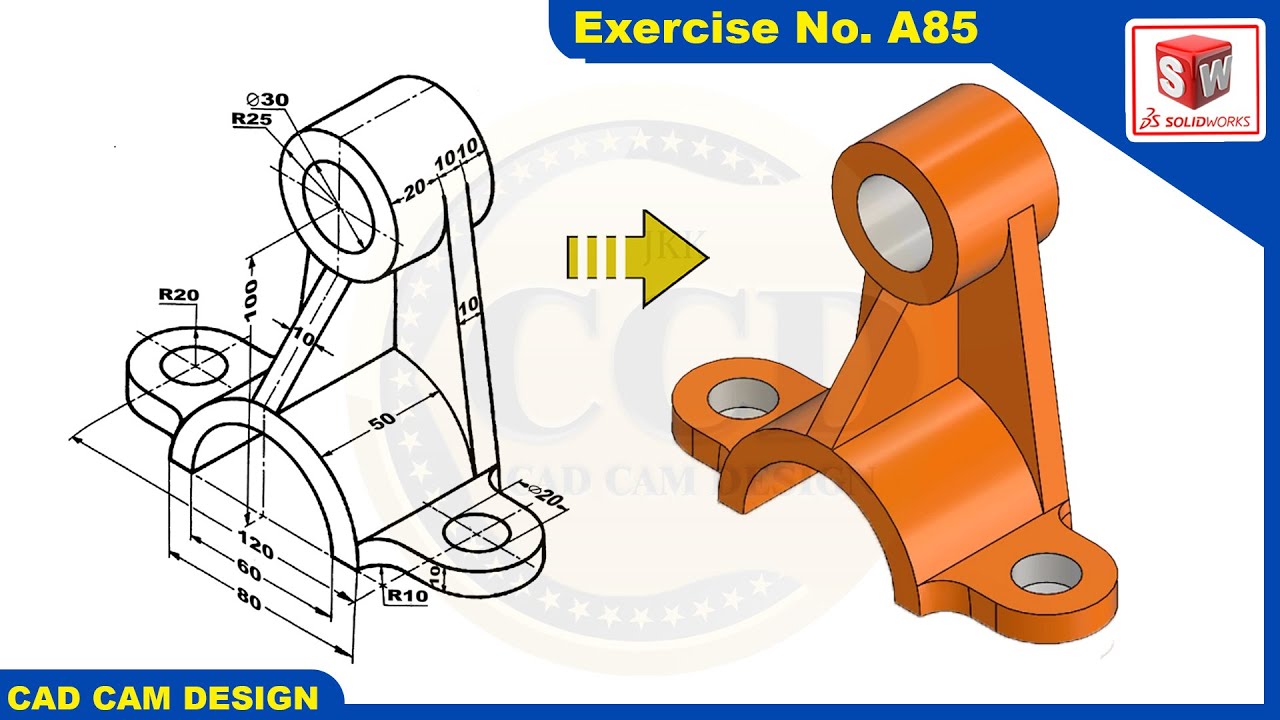 SolidWorks Tutorial for beginners Exercise A85