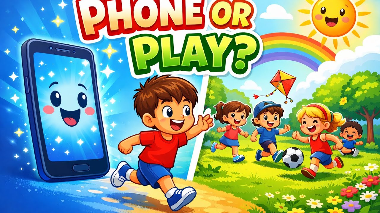 Screen Time Awareness Rhyme| Mobile Phone Song for Kids 📱|Fun Moral Song