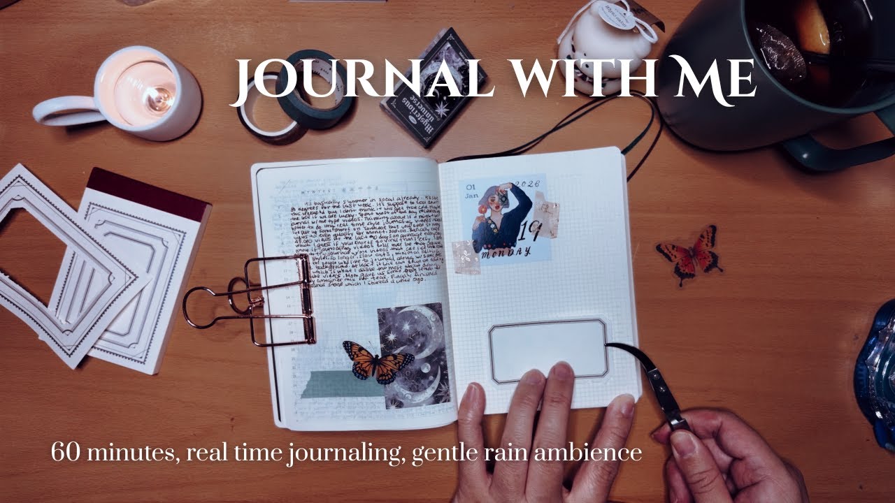 Cozy Real Time Journal with Me | undated midori hibino, rain ambience, no talking