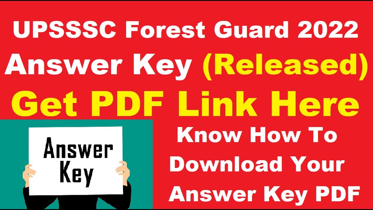 UPSSSC Forest Guard Answer Key 2022 (Out) - Download UPSSSC Forest Guard 2022 Answer Key PDF Here