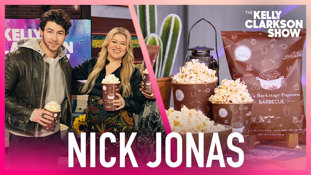 Nick Jonas & Kelly Clarkson Announce Her New Flavor Of Rob's Backstage Popcorn