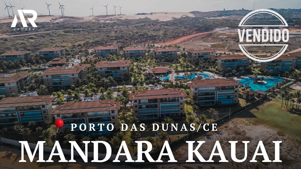 LINDO APARTAMENTO 126M² COM PORTEIRA FECHADA NO MANDARA KAUAI NO PORTO DAS DUNAS