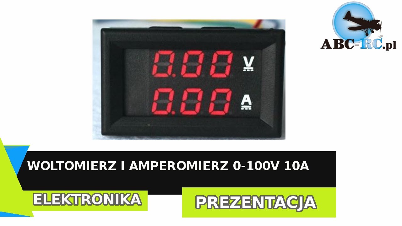 Miernik woltomierz i amperomierz 0-100V 10A - 0,56