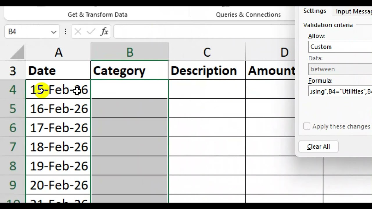 Microsoft Excel Class 16 | Monthly Budget Tracker | VLOOKUP, UNIQUE, SUMIF, Data Validation