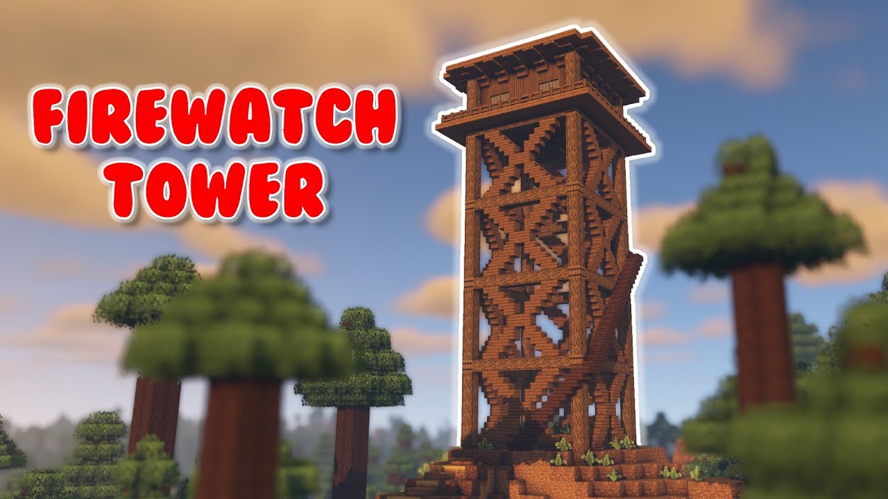 Minecraft | How To Build A Firewatch Tower Tutorial! (Fortnite Lonely Lodge in Minecraft!)