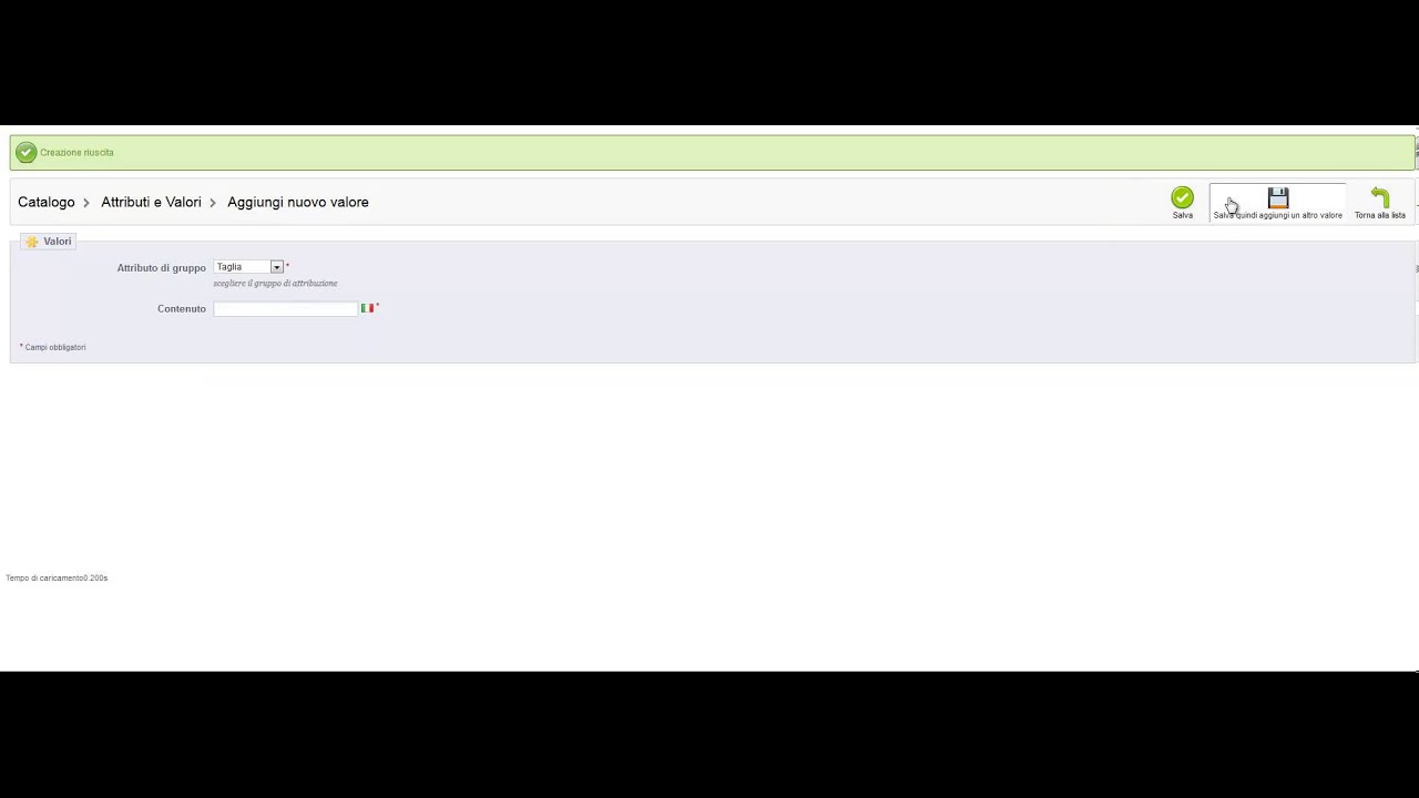 Ecommerce - Gestione taglie e colori