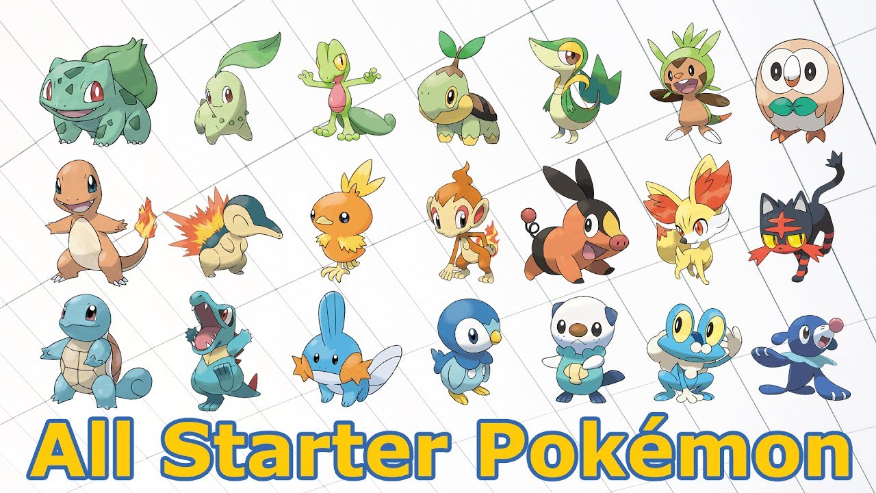 All Starter Pok&eacute;mon and their Evolutions