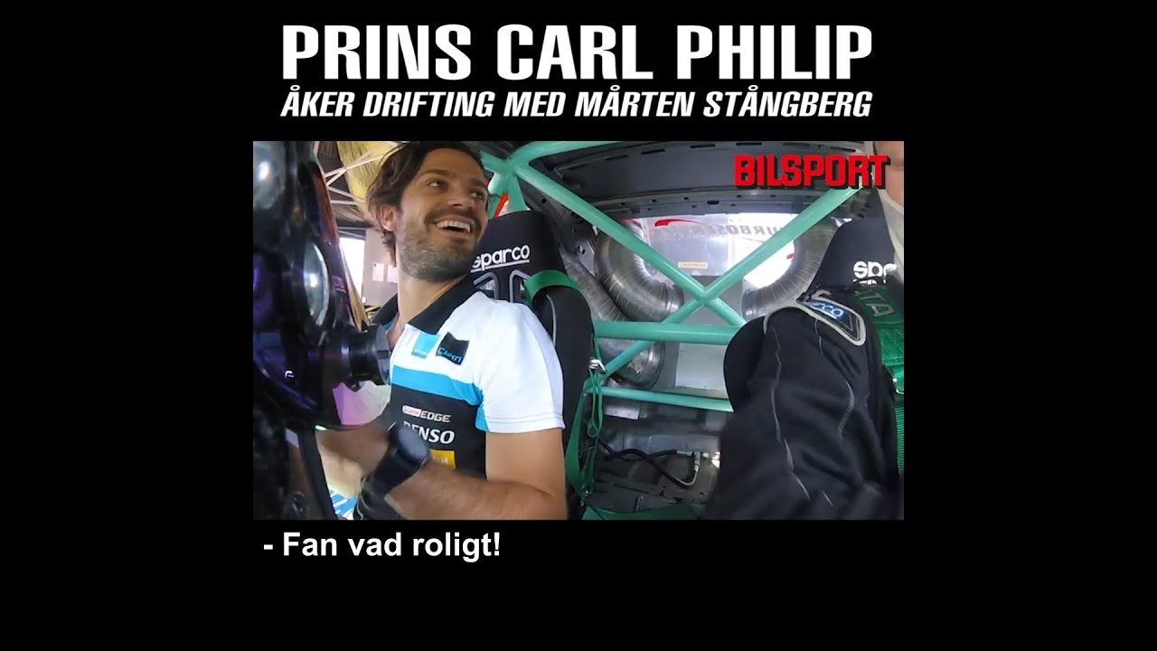 Prins Carl Philip åker drifting med Mårten Stångberg