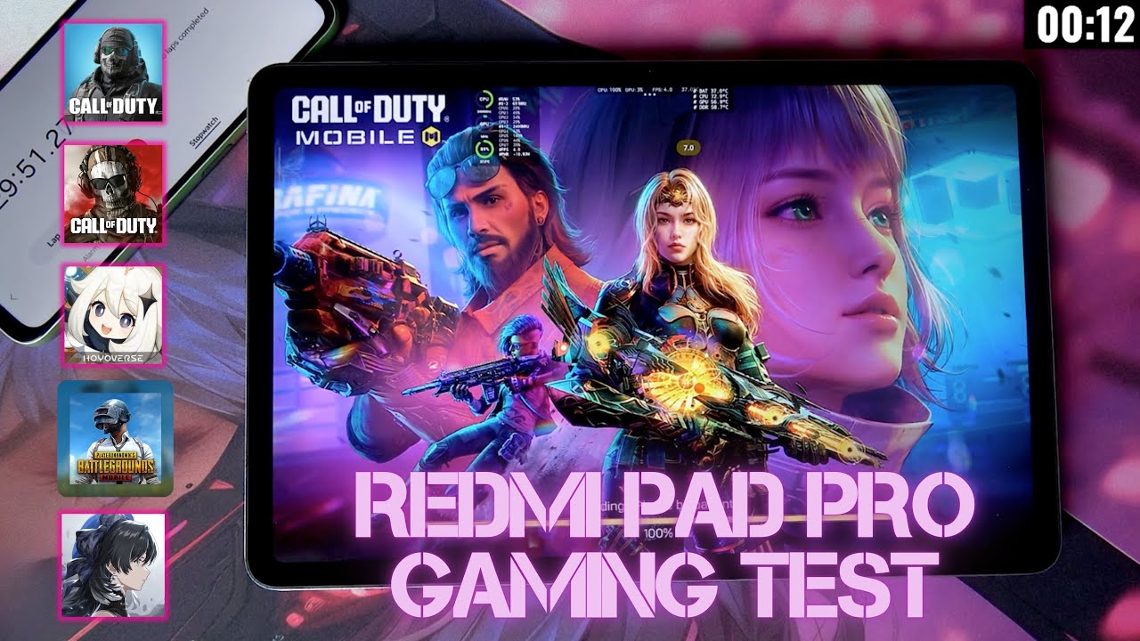 XIAOMI REDMI PAD PRO GAMING TEST : PUBG, Call of Duty Wazone, CODM, Genshin impact, Wuthering Waves