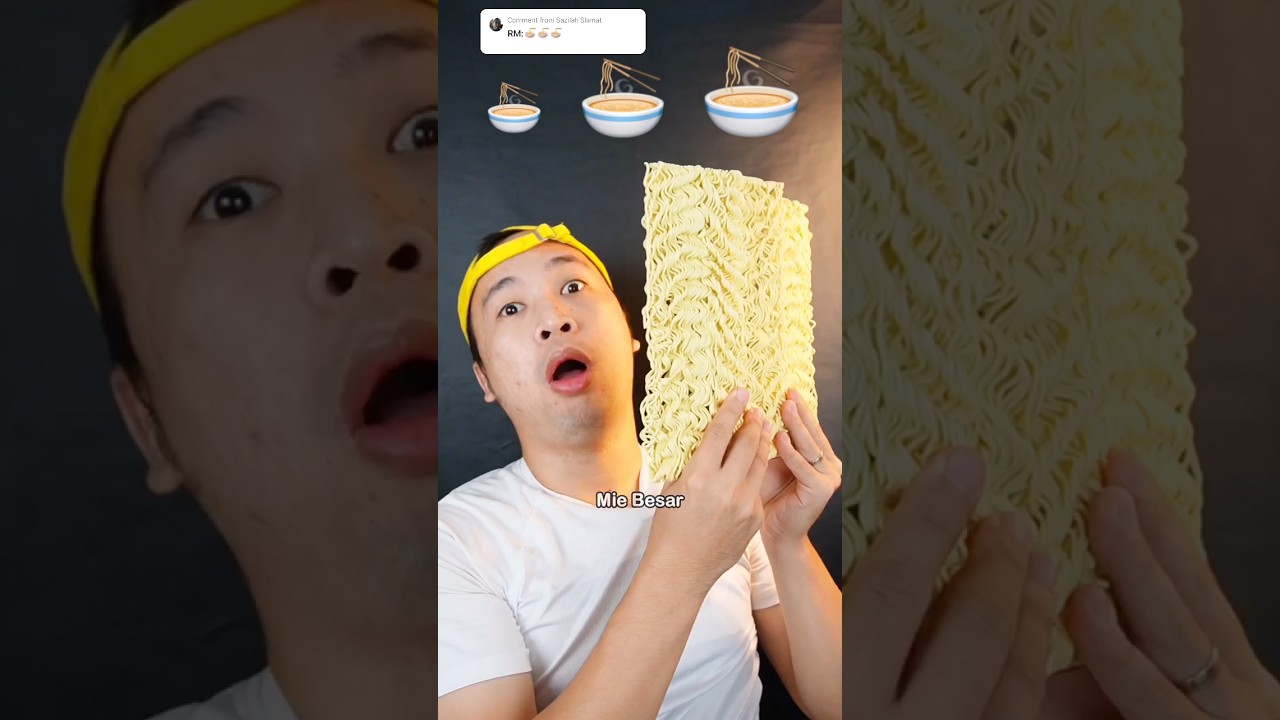 Makan Mie Kecil, Sedang, Besar🍜 #asmr #mukbang #makansesuaiemoji #miegoreng #makankecilsedangbesar
