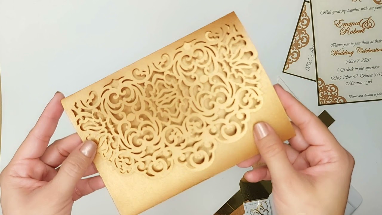 Tri Fold Pocket Wedding Invitation on my Cricut cutting machine