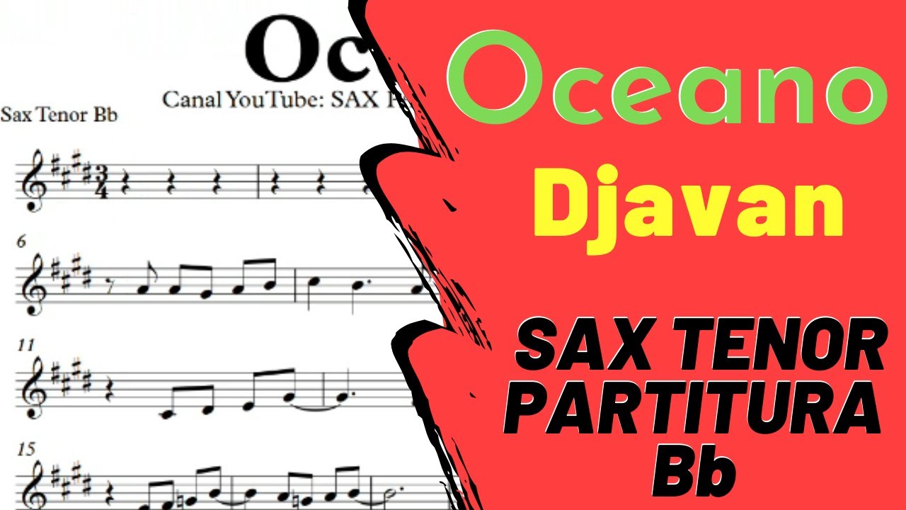 Oceano - Djavan (Partitura Sax Tenor Bb Sheet Music)
