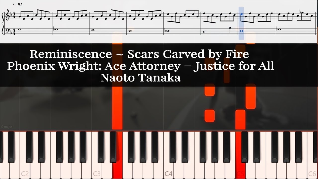 Phoenix Wright II - Scars Carved by Fire [Piano Tutorial]