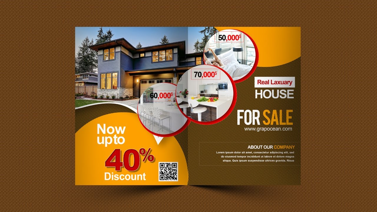 How To Design a Creative Bi Fold Brochure | Adobe Photoshop Tutorial