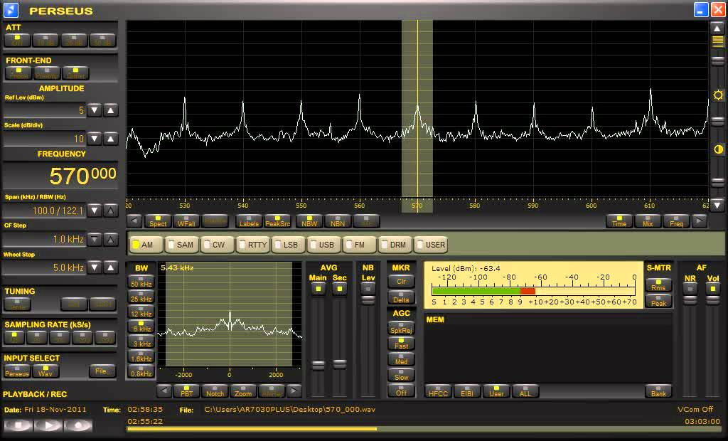 Radio Reloj (Cuba) 570kHz 11/18/11 02:55- UTC Station Announcement