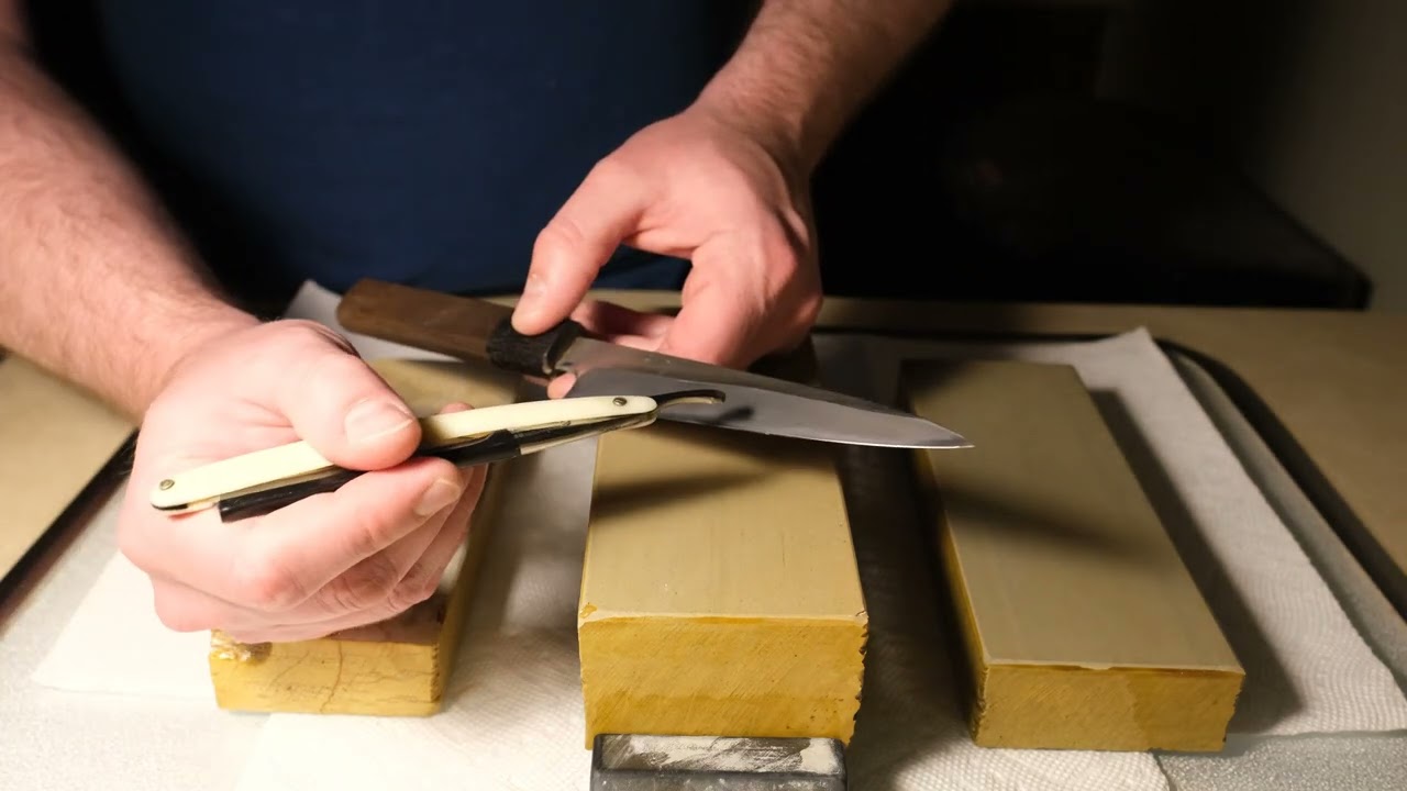 Razor Honing on Soft Japanese Natural Stones Whetstones (JNATs) Aiiwatani Tomae  Namito Ohira Suita