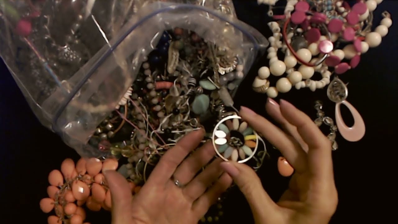 ASMR | Bulk Jewelry Bag Show & Tell | Necklaces (Whisper)