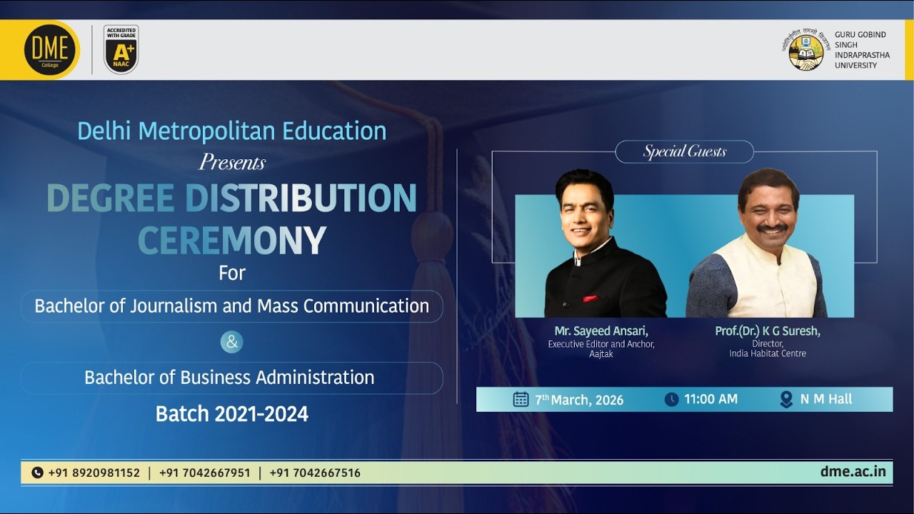 DEGREE DISTRIBUTION CEREMONY 2026 DME NOIDA