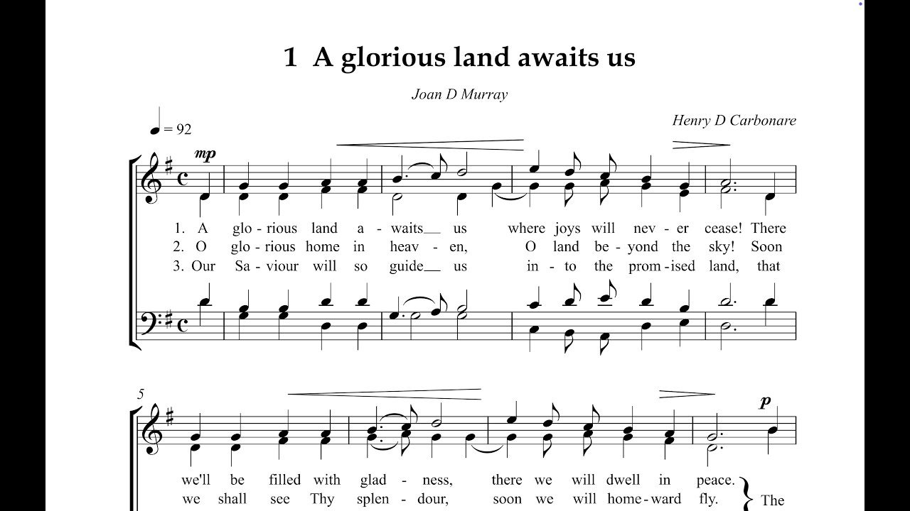 Hymn Collection 001   A Glorious land awaits us