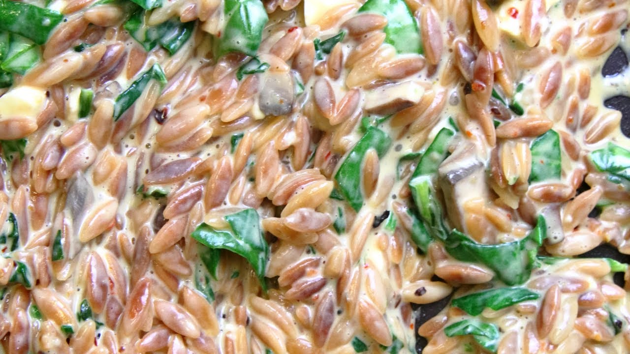 Creamy Spinach and Parmesan Orzo