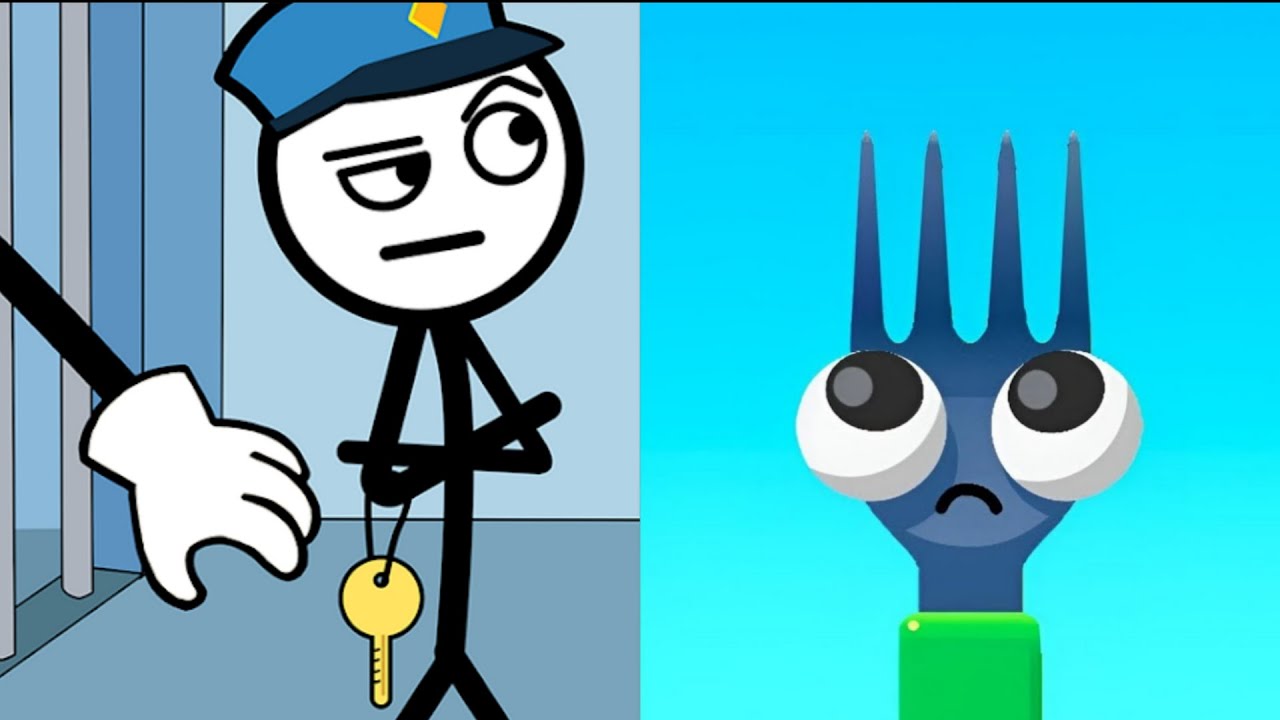 Fork N Sausage vs Thief Puzzle: to pass a level - Satisfying ASMR Gameplay All Levels